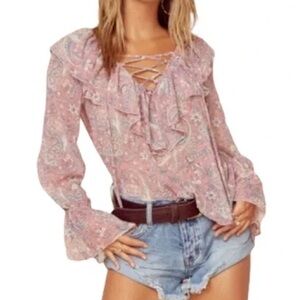 Show Me Your Mumu Elton Top in Blushing Paisley - Size Small